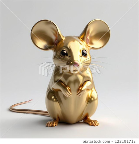 This is a golden mouse. AI-generated image. 122191712