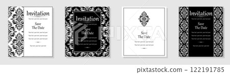 Set of abstract floral patterns. Vector seamless backgrounds. Perfect for invitations or announcements Set of abstract floral patterns. Vector seamless backgrounds. Perfect for invitations or announcements 122191785
