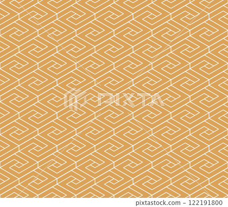 Abstract geometric pattern. A seamless vector background. White and golden ornament. Graphic modern pattern. Simple lattice graphic design 122191800