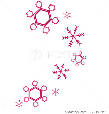 深粉紅色六角形雪花插圖 深粉紅色六角形雪花插圖 122191943