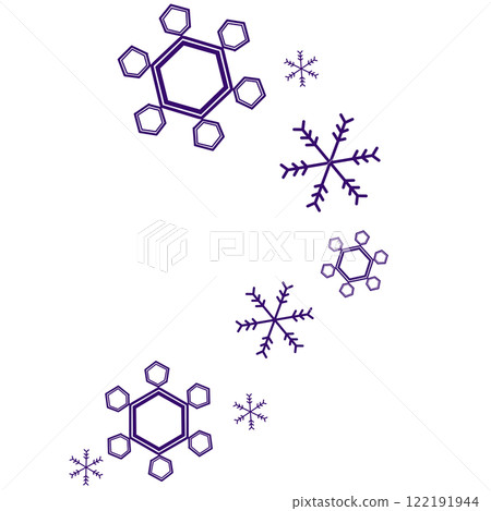 紫色六角形雪花插圖 紫色六角形雪花插圖 122191944