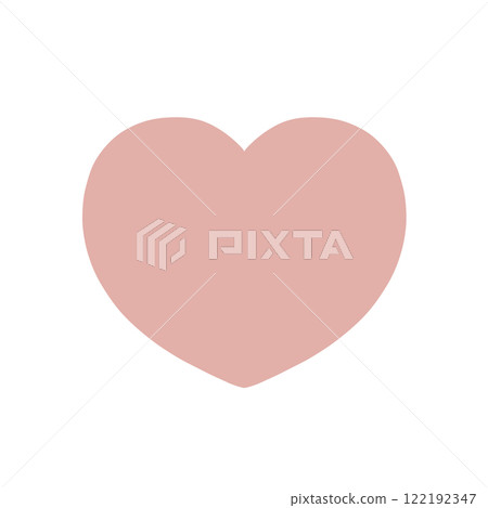 Hand-drawn heart - A color of gentleness and strength - Soft coral red 122192347