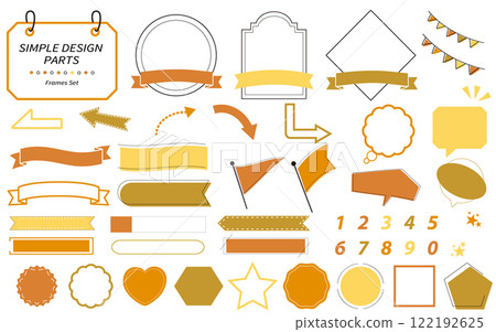 Easy to use, simple and stylish frame set in yellow and gold colors Easy to use, simple and stylish frame set in yellow and gold colors 122192625