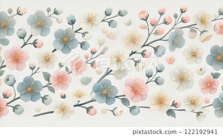 水彩畫梅花插圖 122192941