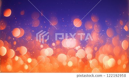閃閃發光的橙色燈光和舞動的火花的背景。 122192958