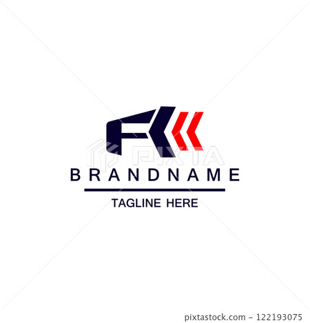 F Arrow Orange Logo Abstract Unique Simple alphabet letter Unique logo 122193075