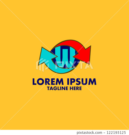 W Letter with Arrow Logo Template vector Design 122193125