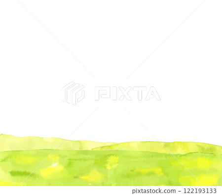 Watercolor green grassland background material 122193133