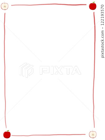 Simple hand-drawn red apple frame Simple hand-drawn red apple frame 122193570