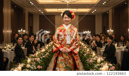 Kimono bride at reception 122193663
