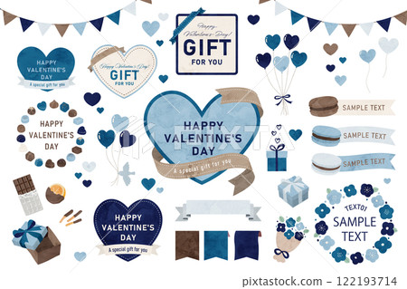 情人節水彩框插畫集、框架、心框 122193714