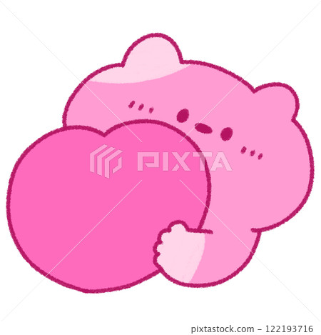 可愛粉紅貓心（透明） 122193716