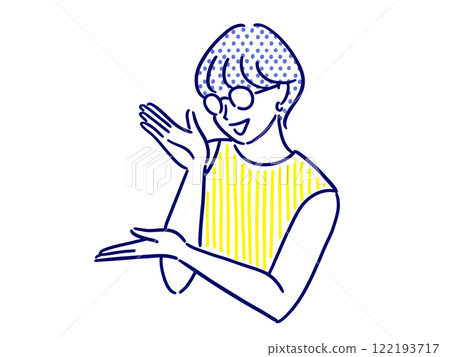 Illustration of a lady to guide Illustration of a lady to guide 122193717