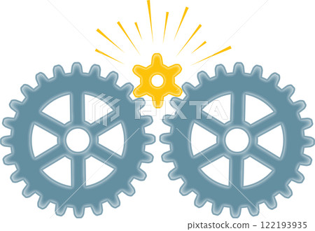 A small gear that links two large gears A small gear that links two large gears 122193935