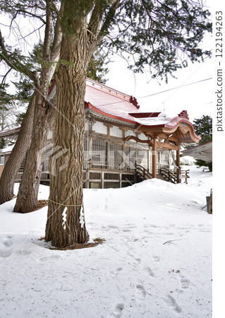 拍攝北海道厚生部町大豐神社境內的冬季風景 122194263