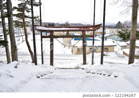 拍攝北海道厚生部町大豐神社境內的冬季風景 122194267