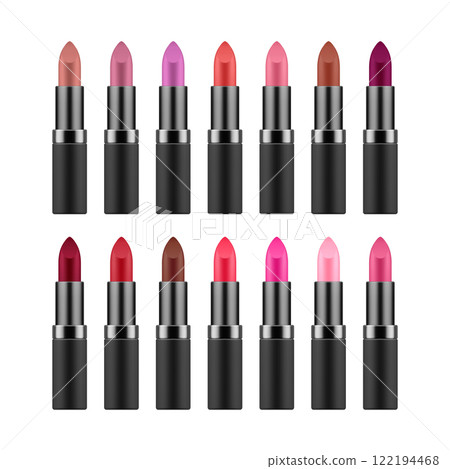 Lipstick collection in different colors 122194468