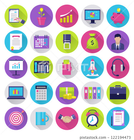 Office flat icons set Office flat icons set 122194473
