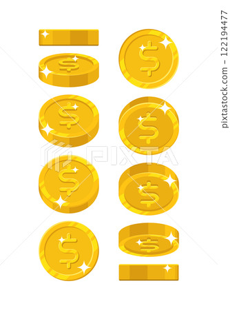 Gold dollar views cartoon style isolated Gold dollar views cartoon style isolated 122194477