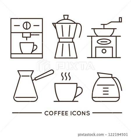 Coffee shop linear icons set. 122194501