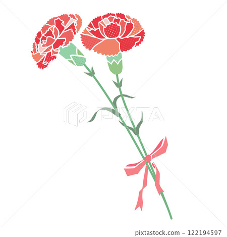 流行康乃馨花束插畫素材 122194597