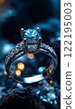 Elegant Silver Ring with Blue Gemstone and Sparkling Diamond Accents 122195003