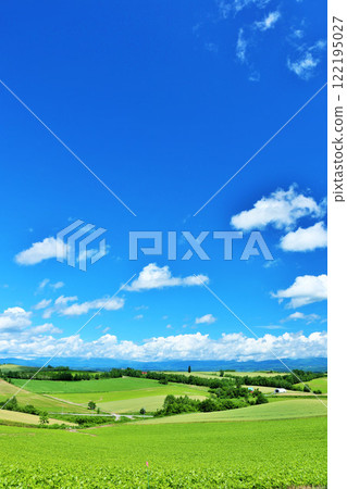 北海道夏天藍天和Biei風景 122195027