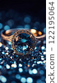 Elegant Silver Ring with Blue Gemstone and Sparkling Diamond Accents 122195064
