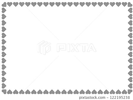 Black heart line square frame 122195238