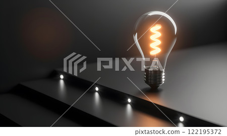 Idea light bulb with rising bars insight leading to growth 122195372