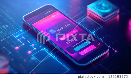 Illustration of digital wallet app with tax tracking 122195373