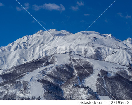 Distant view of the Northern Alps and ski resorts, Hakuba Village, Nagano Prefecture Distant view of the Northern Alps and ski resorts, Hakuba Village, Nagano Prefecture 122195620