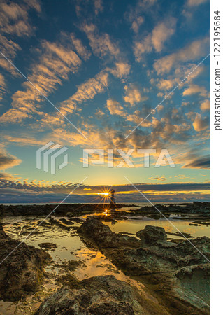 [Niigata Prefecture_Sado City] Nanaura Beach and Nagate Cape at dusk 122195684