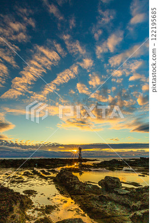 [新潟縣_佐渡市] 黃昏時的七浦海岸和長門岬 122195685