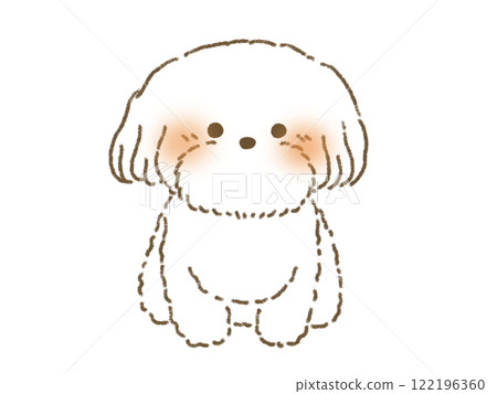 Illustration of a sitting Maltese Illustration of a sitting Maltese 122196360