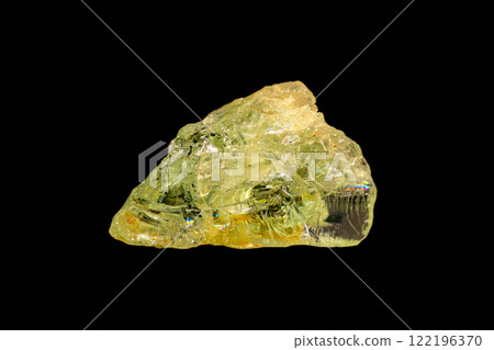 Heliodor gemstone on dark background 122196370