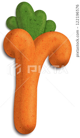 3D Carrot Letter r font  colorful letter 122196576