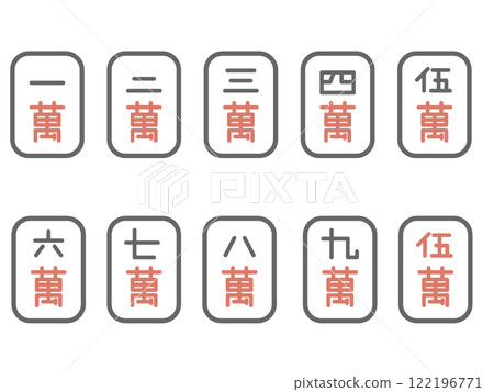 Mahjong tiles set 122196771