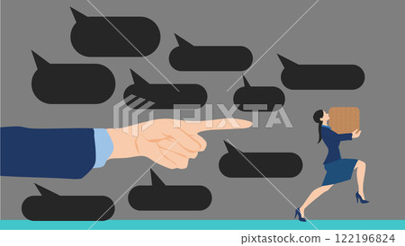 Illustration of a businesswoman receiving power harassment 122196824
