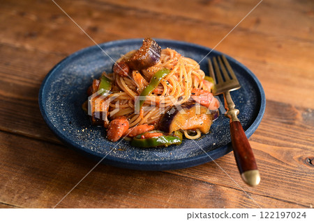 Summer vegetable tomato sauce pasta with lots of ingredients Summer vegetable tomato sauce pasta with lots of ingredients 122197024