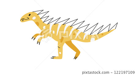 Flat hand drawn vector illustration of hypsilophodon dinosaur Flat hand drawn vector illustration of hypsilophodon dinosaur 122197109