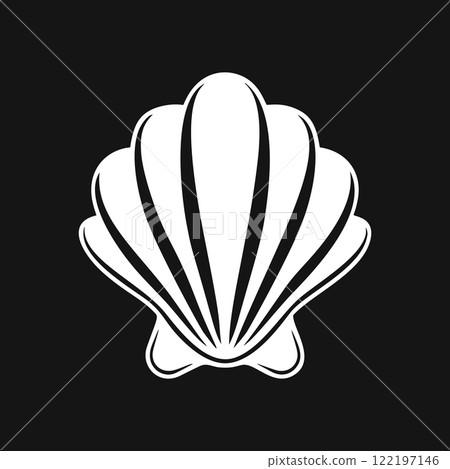 Modern silhouette vector illustration of a seashell 122197146