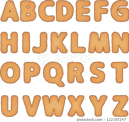 字母形餅乾的插圖集 122197247