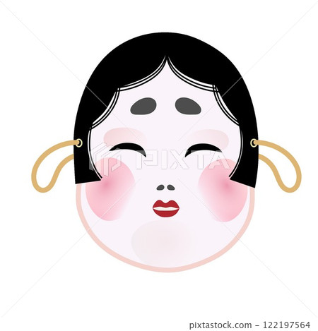 Illustration of Otafuku mask 122197564