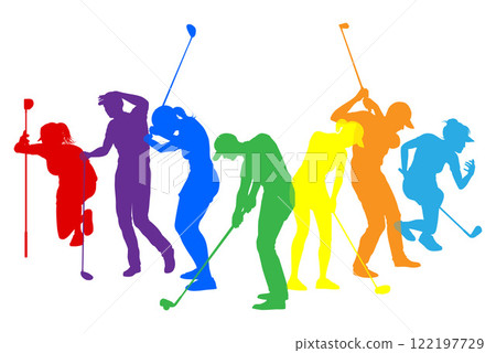 Golfers Golfing Silhouette Golf People Silhouettes 122197729