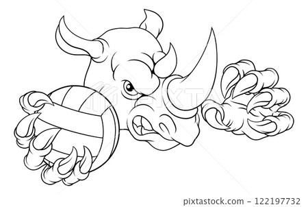 Rhino Volleyball Volley Ball Claw Animal Mascot Rhino Volleyball Volley Ball Claw Animal Mascot 122197732