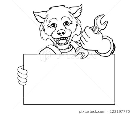 Wolf Mechanic Plumber Spanner Wrench Handyman Wolf Mechanic Plumber Spanner Wrench Handyman 122197770