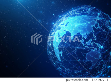 Visualizing the interconnected globe highlighting Asia and the network of connections 122197791
