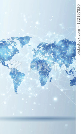 Visualizing global connectivity with a network map highlighting continents and countries 122197820
