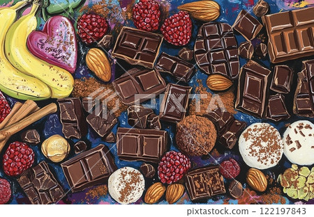 Delicious and cute chocolate 122197843